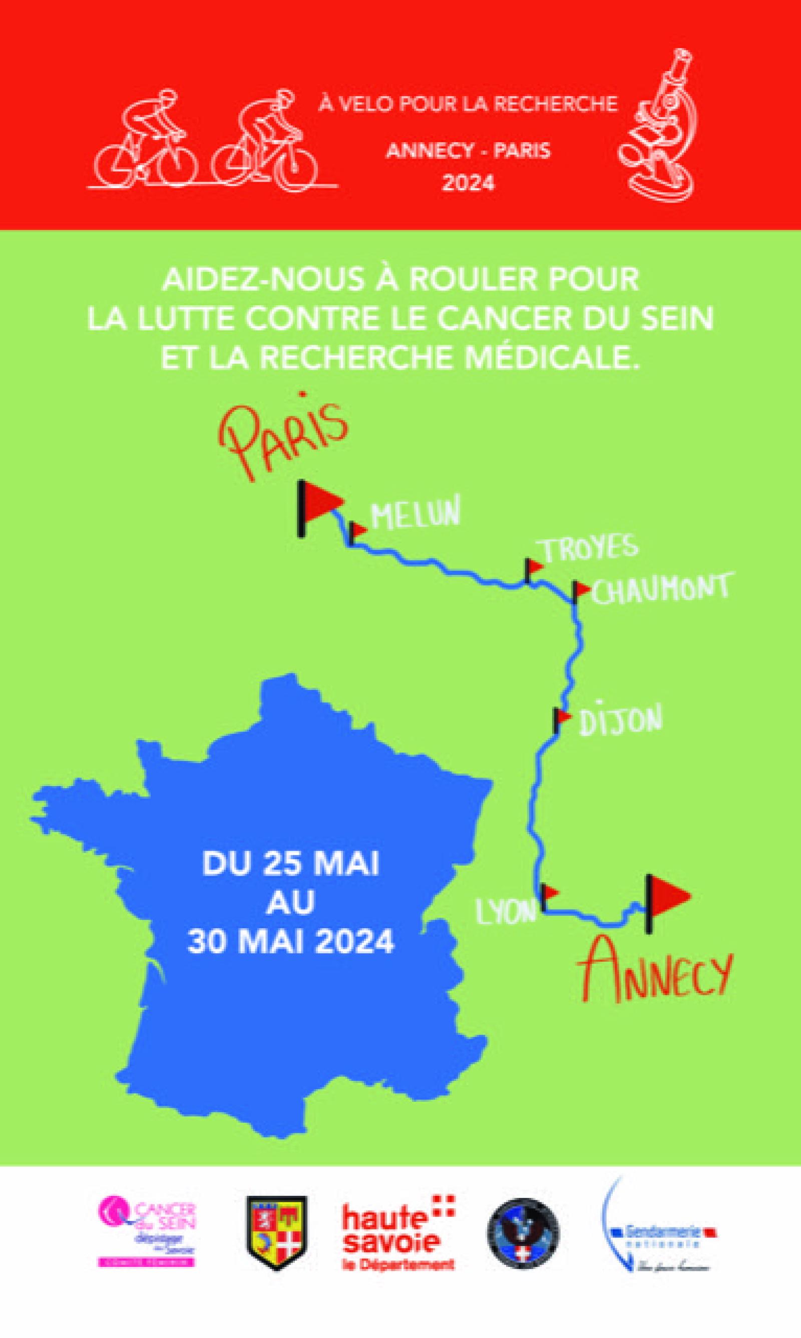 Défi vélo Annecy-Paris pour la recherche médicale